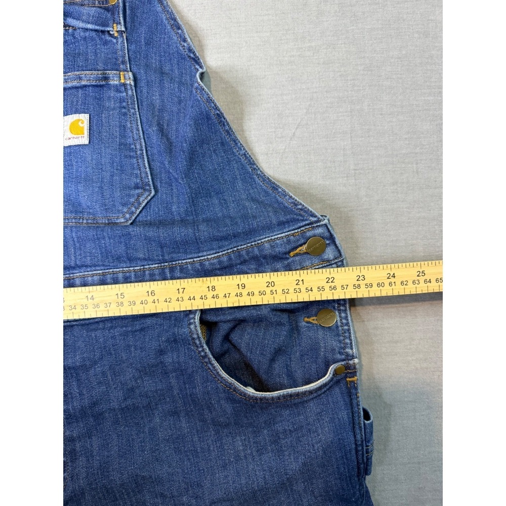 Carhartt Denim Overalls Women's XL Blue Excellent Relaxed Fit OR6002-W - Picture 5 of 13